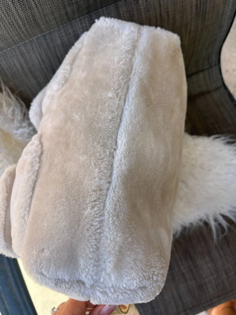 Urban Outfitters Plush Fuzzy Cream Sherpa Flap Backpack Bag